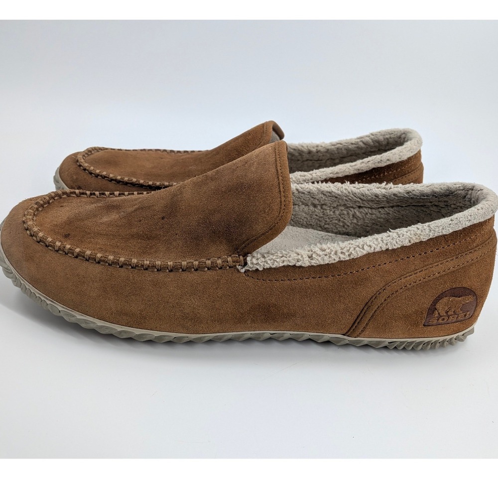 Sorel Falcon Ridge II Mens 14 Elk Brown Suede Faux Fur Slippers NM2025-286